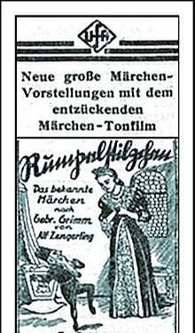 Rumpelstilzchen (D 1940): Werbeanzeige (Ausschnitt)