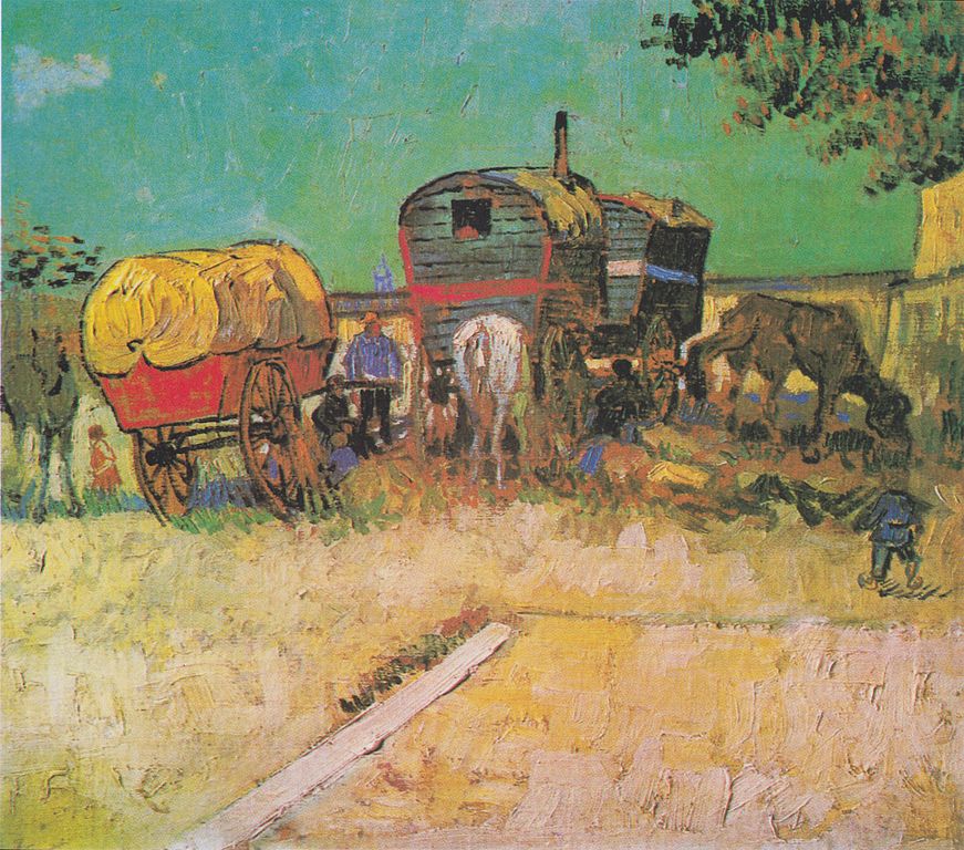 Vincent van Gogh (1853–1890): ‚Zigeuner’-Lager mit Pferdewagen (1888) / © Gemeinfrei/Wikimedia Commons