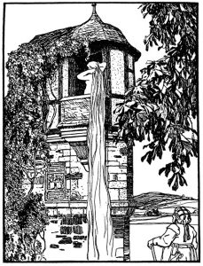 Rapunzel (1907): Illustration von Otto Ubbelohde / Quelle: Grimm-Bilder Wiki