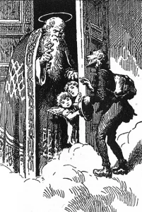 Der Schneider im Himmel (1916): Illustration von Paul Hey / Quelle: Grimm-Wiki